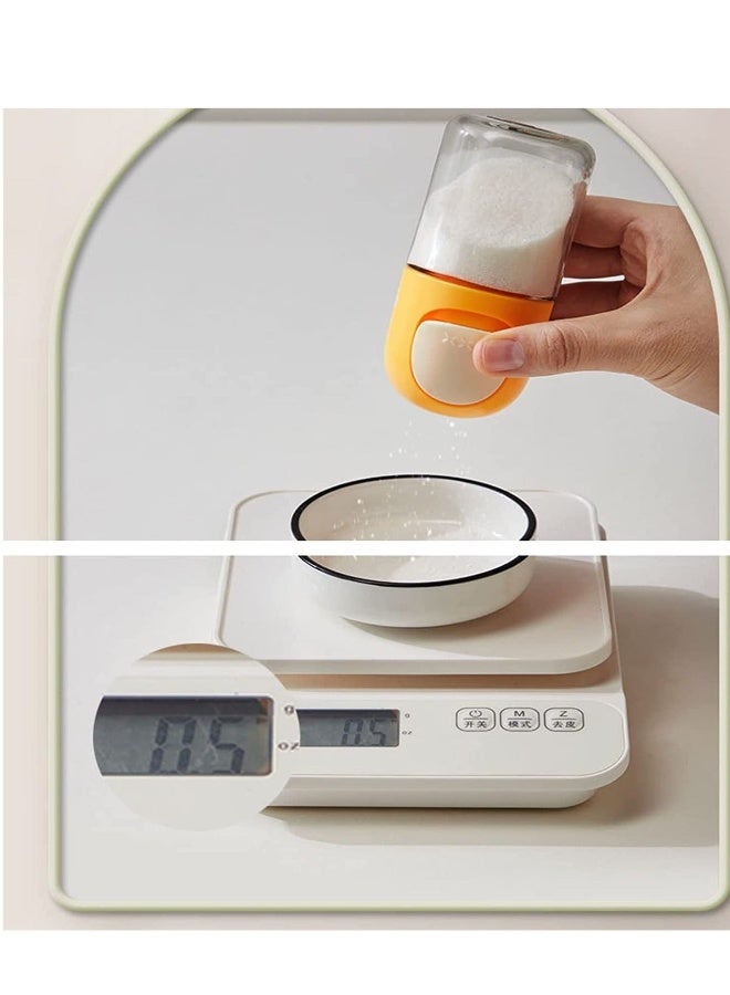 زجاجة توابل زجاجية مع أغطية، زجاجات توابل كمية لكل ضغط 0.5 غرام، حاويات توابل مع أغطية رجاجة، صندوق توابل محكم الإغلاق للطبخ، صحية للإستهلاك اليومي، عبوة من 3 قطع - Image 3