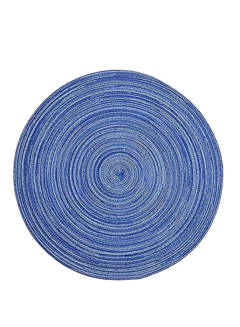 Round Braided Placemats Set of 4, Woven Heat Resistant Washable Kitchen Table Mats with 4 Coasters for Dining Home Wedding Outdoor Party - Image 3