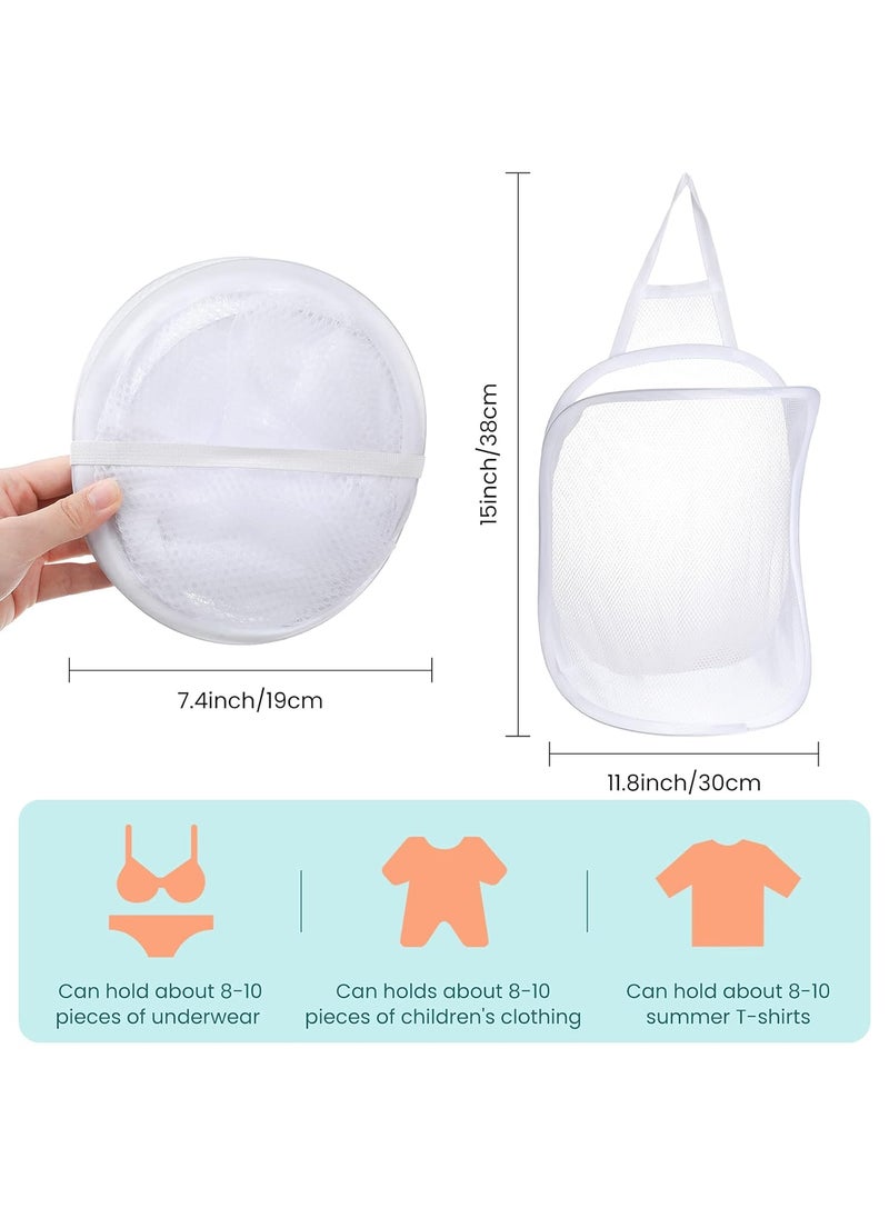 SUNBEET - SUNBEET Hanging Laundry Hamper Foldable Mesh Hamper Dirty Cloth Basket with Carry Handle for Store Cloth Toy Camping Hotel Use PACK OF 1 - Image 1
