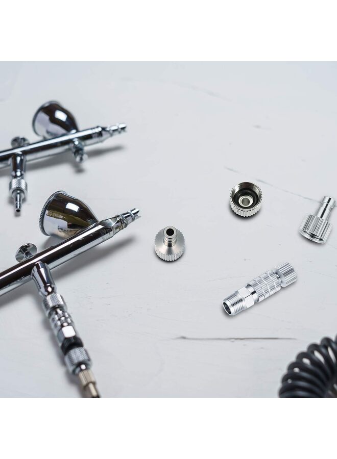 Airbrush Quick Release Coupling Disconnect Adapter Kit, 5 Pieces 1/8 Inch Female Connectors and Male Adapters Adjustment Control Valve Airbrush Accessories - Image 5