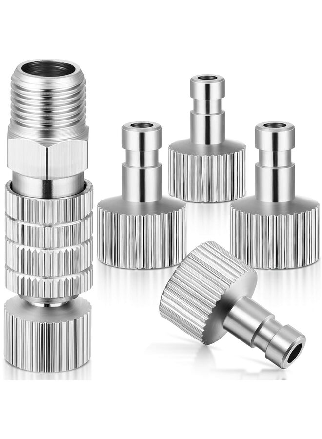 Airbrush Quick Release Coupling Disconnect Adapter Kit, 5 Pieces 1/8 Inch Female Connectors and Male Adapters Adjustment Control Valve Airbrush Accessories - Image 1