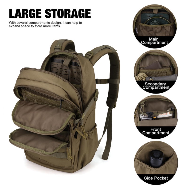 Mardingtop Military Tactical Backpack for Men 28L Molle Rucksack Army Backpack EDC Daypack for Hiking,Travel,Camping, Hunting - Image 5