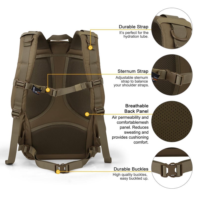 Mardingtop Military Tactical Backpack for Men 28L Molle Rucksack Army Backpack EDC Daypack for Hiking,Travel,Camping, Hunting - Image 4