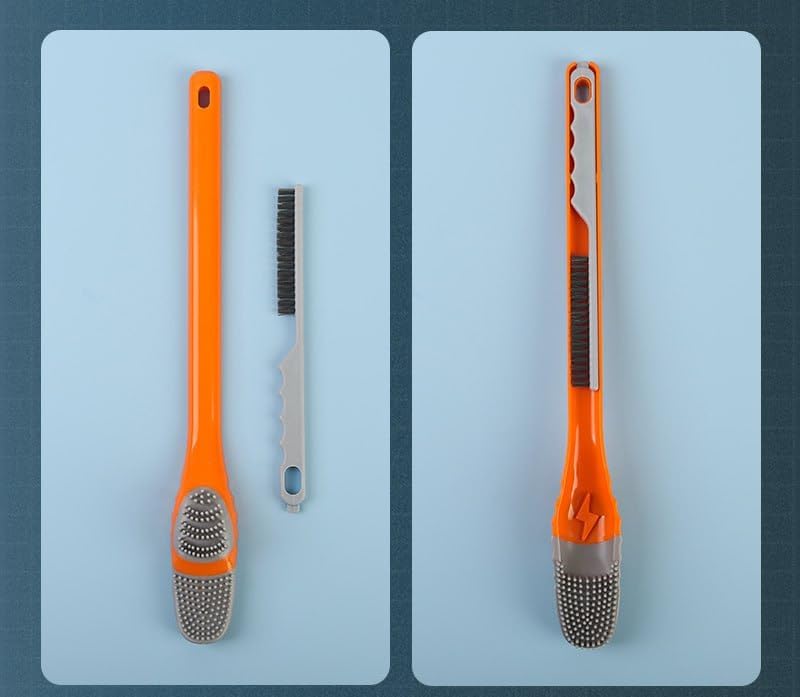TINKDAS 2 in 1 Wall Mounted Silicone Toilet Brush and Toilet Scrubber - 2 in 1 Silicone Bristles Bathroom Cleaning Brush, Splash Proof Toilet Cleaner Brush, Toilet Bowl Cleaner (1 pcs) - Image 5