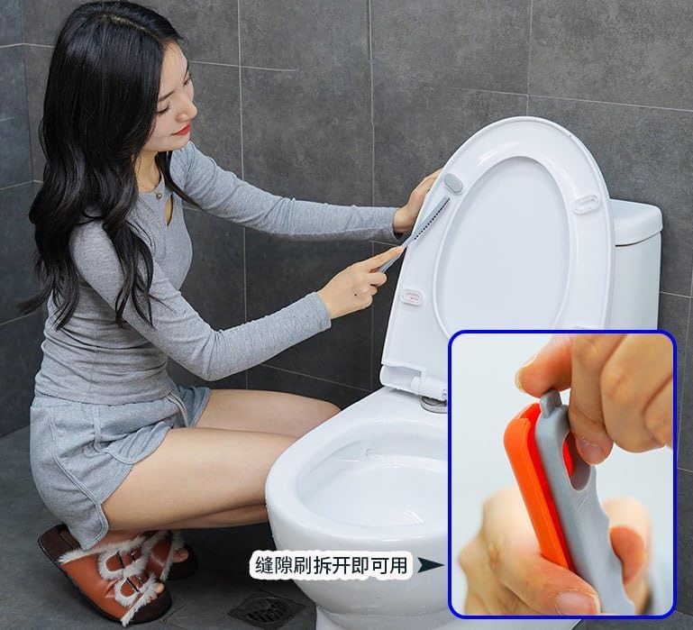 TINKDAS 2 in 1 Wall Mounted Silicone Toilet Brush and Toilet Scrubber - 2 in 1 Silicone Bristles Bathroom Cleaning Brush, Splash Proof Toilet Cleaner Brush, Toilet Bowl Cleaner (1 pcs) - Image 4