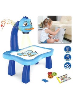 Generic KIDS Projector PAINTING DESK Drawing Board Table With Projection Function Children Painting Table Educational Toys (BLUE)  - Image 1