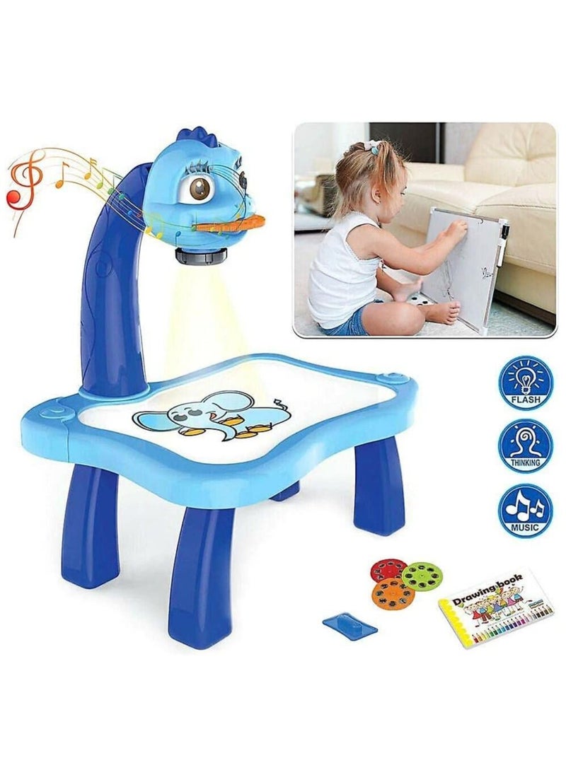 Generic - KIDS Projector PAINTING DESK Drawing Board Table With Projection Function Children Painting Table Educational Toys (BLUE) - Image 1