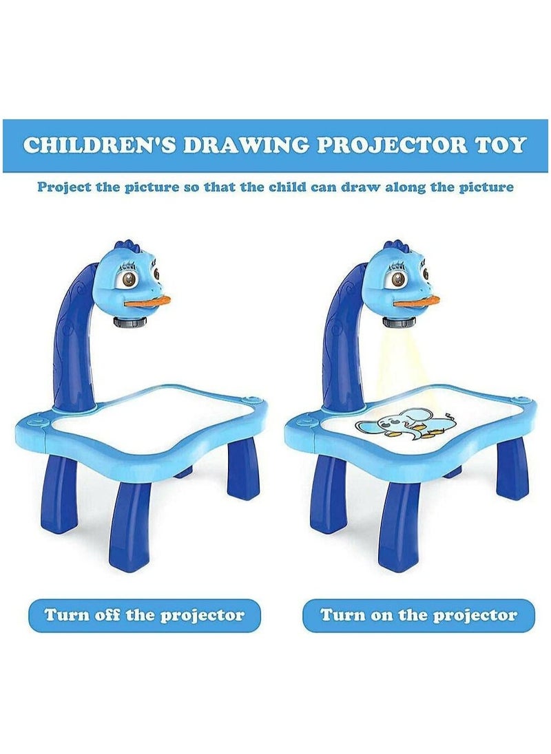 Generic - KIDS Projector PAINTING DESK Drawing Board Table With Projection Function Children Painting Table Educational Toys (BLUE) - Image 1