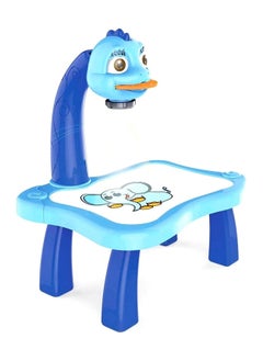 Generic KIDS Projector PAINTING DESK Drawing Board Table With Projection Function Children Painting Table Educational Toys (BLUE)  - Image 2