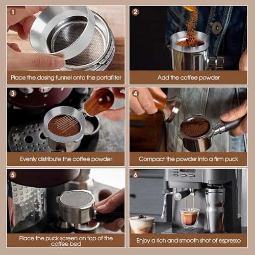 Gozaqe 51mm Espresso Dosing Funnel,Coffee Powder Ring,Coffee Accessories,Stainless Steel Coffee Dosing Ring,Prevent Ground Coffee from Spilling - Image 4