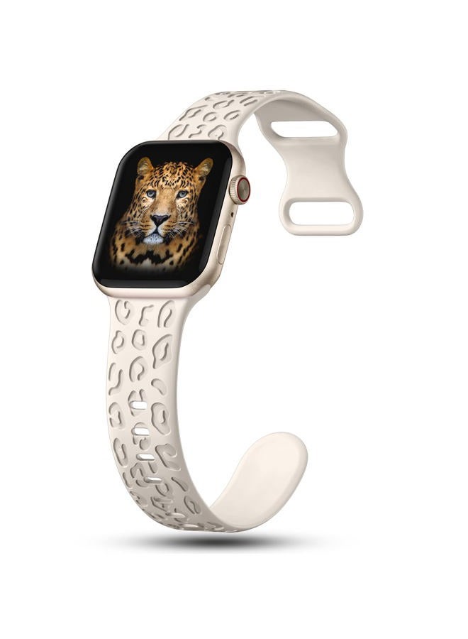 IKANFI 2Pack Leopard Engraved Bands Compatible with Apple Watch Band 49mm 46mm 45mm 44mm 42mm Women, Silicone Cheetah Sport Strap for iWatch Series SE 10 9 8 7 6 5 4 3 2 1,Ultra-BKPK42 - Image 4