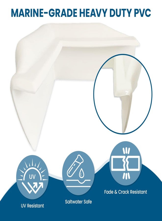 FCOUIID 90 Degree Vinyl Dock Corner Bumper - Dock Corner Guard for Marine Boat, 9" L x 9" W x 5" H, 2 Pcs (White) - Image 3