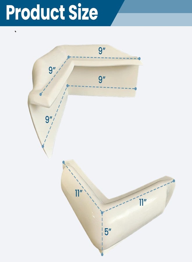 FCOUIID 90 Degree Vinyl Dock Corner Bumper - Dock Corner Guard for Marine Boat, 9" L x 9" W x 5" H, 2 Pcs (White) - Image 2