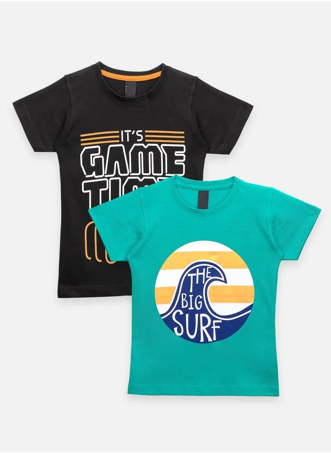 LILPICKS Game Over Print Tshirt - Pack of 2