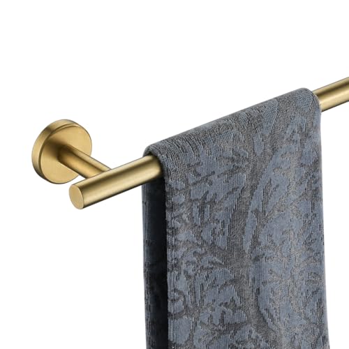 JQK Gold Towel Bar 30 Inch 304 Stainless Steel Thicken 08mm Towel Rack Bathroom Towel Holder Brushed Golden Wall Mount Total Length 3291 Inch TB110L30BG