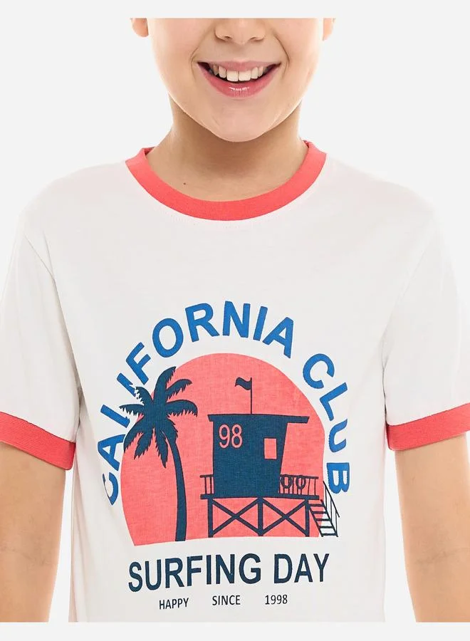 victor and jane Victor And Jane Boys California Club Graphic T-Shirt and Shorts Set