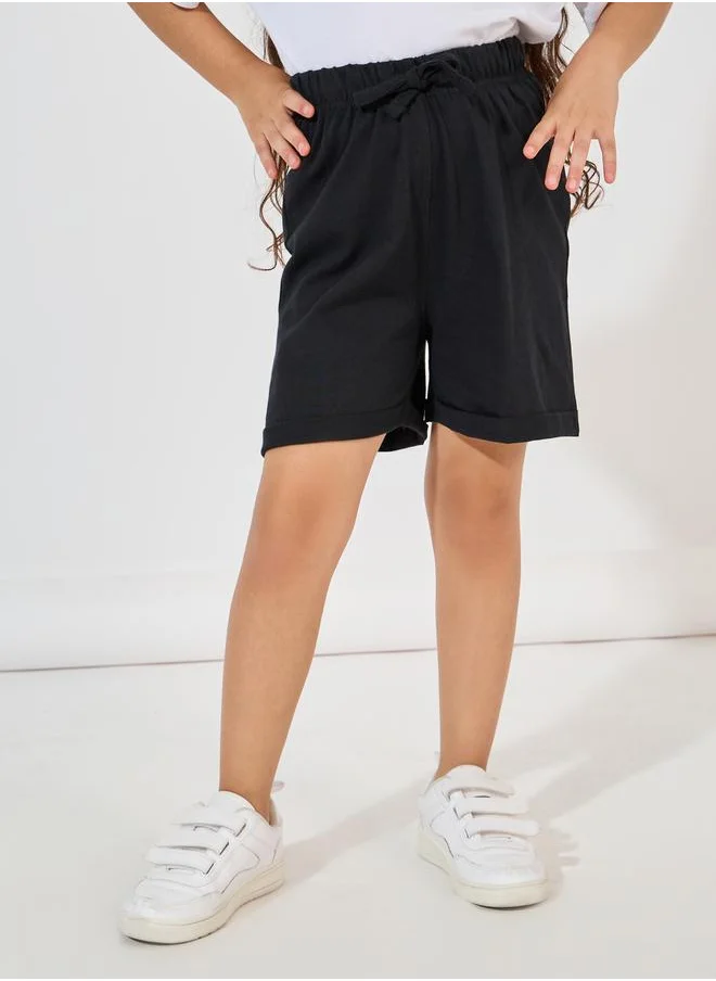 Styli Basic Shorts with Turn-Up Hem