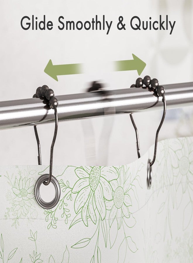 Amazer Bronze Shower Curtain Hooks, 12PCS Rust-Resistant Metal Shower Hooks Ring Shower Rings for Curtain, Rolling Shower Curtain Rings for Bathroom Shower Rod Shower Curtain Hangers - Image 3