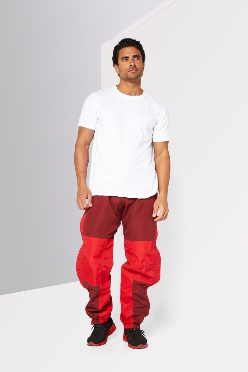 DIESEL سروال رياضي للرجال مناسب للسباقات، أحمر - Image 3