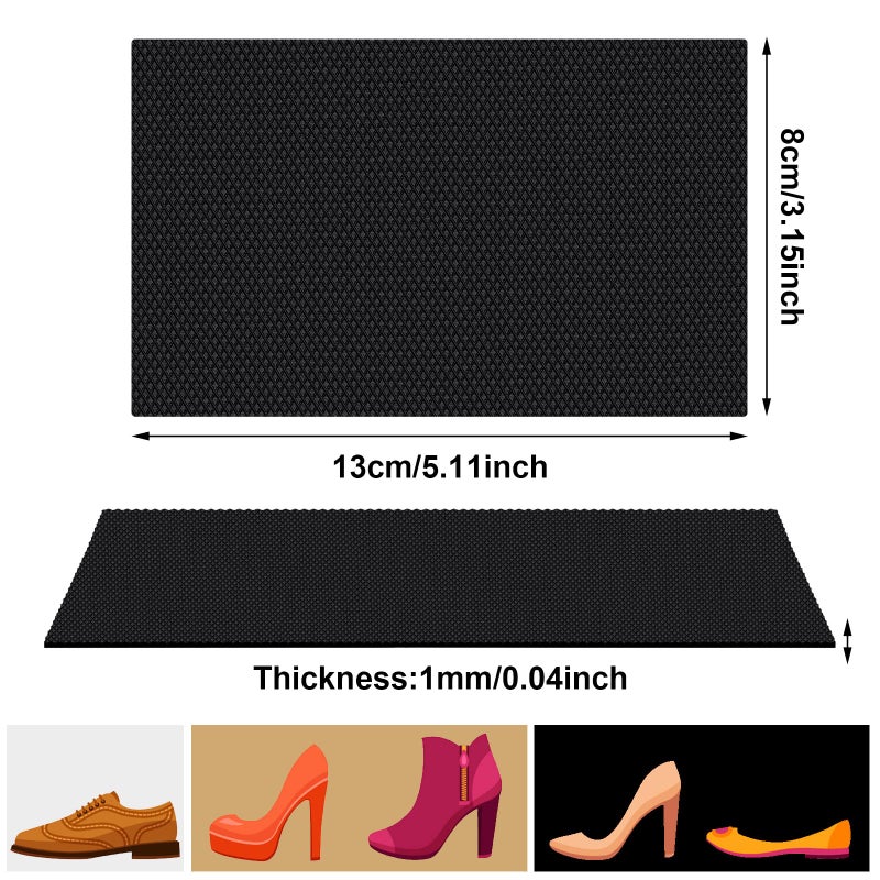 Timtin 9 Pcs Shoe Sole Protectors Self Adhesive Nonslip Pads Anti Slip Shoe Grip Sticker for High Heels, Rubber Silicone Resistant High Heels (5.1 x 3.15 x 0.04 Inch) - Image 2