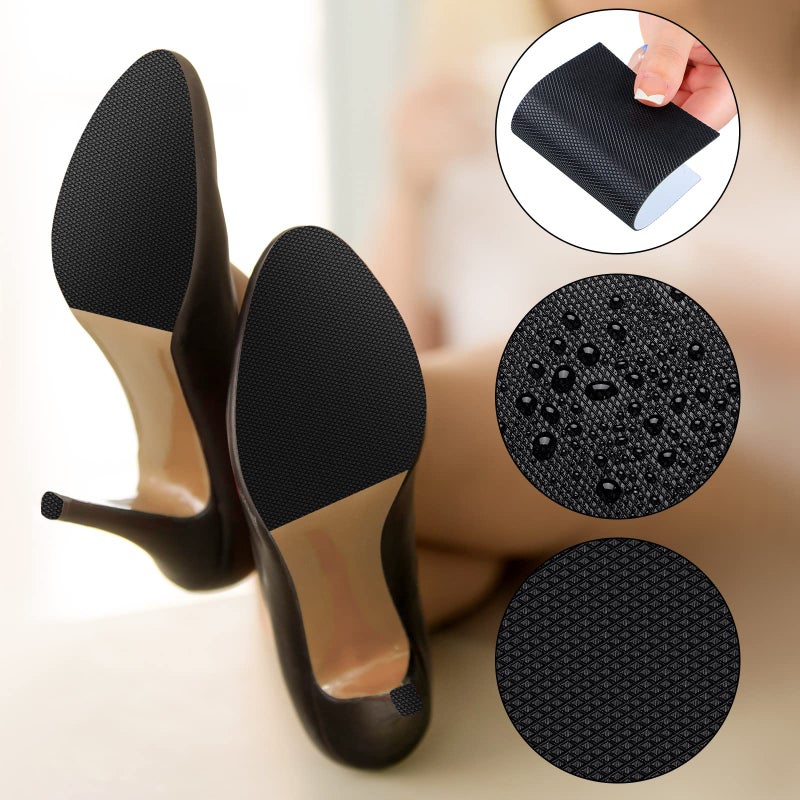 Timtin 9 Pcs Shoe Sole Protectors Self Adhesive Nonslip Pads Anti Slip Shoe Grip Sticker for High Heels, Rubber Silicone Resistant High Heels (5.1 x 3.15 x 0.04 Inch) - Image 5