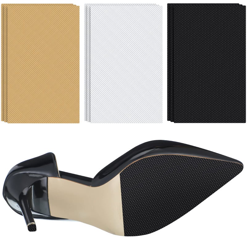 Timtin 9 Pcs Shoe Sole Protectors Self Adhesive Nonslip Pads Anti Slip Shoe Grip Sticker for High Heels, Rubber Silicone Resistant High Heels (5.1 x 3.15 x 0.04 Inch) - Image 1