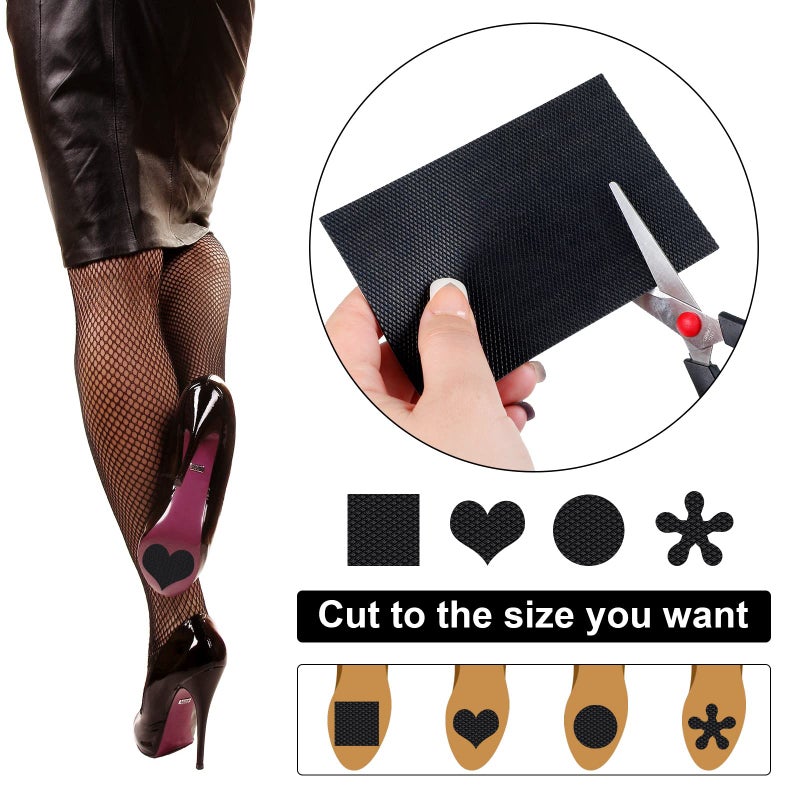 Timtin 9 Pcs Shoe Sole Protectors Self Adhesive Nonslip Pads Anti Slip Shoe Grip Sticker for High Heels, Rubber Silicone Resistant High Heels (5.1 x 3.15 x 0.04 Inch) - Image 3