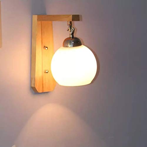 BrightLyt Wall Hanging Light for Living Room, Down Side Lighting Wall Lamp for Bedroom, Wall Lamps for Home Decoration (Natural Wood & Glass) - Image 3