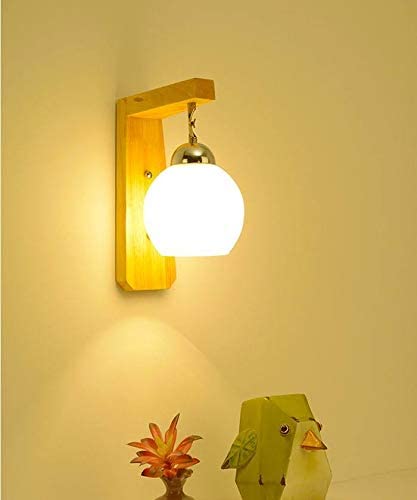 BrightLyt Wall Hanging Light for Living Room, Down Side Lighting Wall Lamp for Bedroom, Wall Lamps for Home Decoration (Natural Wood & Glass) - Image 1