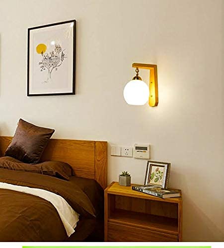 BrightLyt Wall Hanging Light for Living Room, Down Side Lighting Wall Lamp for Bedroom, Wall Lamps for Home Decoration (Natural Wood & Glass) - Image 2