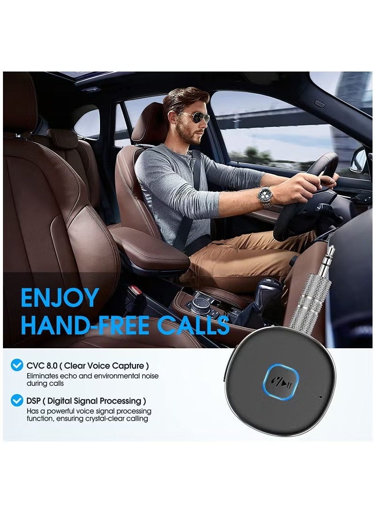 Arabest Bluetooth Adapter, Mini AUX Bluetooth 5.0 Receiver for Music Streaming, Hands-free Calls, Dual Connection, 12H Playtime, Car Bluetooth Aux Adapter, Home Stereo, Wired Headphones, Speaker  - Image 4