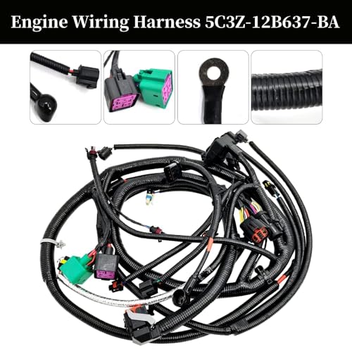 Uritue 5C3Z-12B637-BA Engine Wiring Harness for 2005 2006 2007 F250 F350 F450 F550 Ford Super Duty 6.0L Engine Wiring Harness Diesel Engine with Build Date of 11/4/2004 and Later 5C3Z12B637BA - Image 5