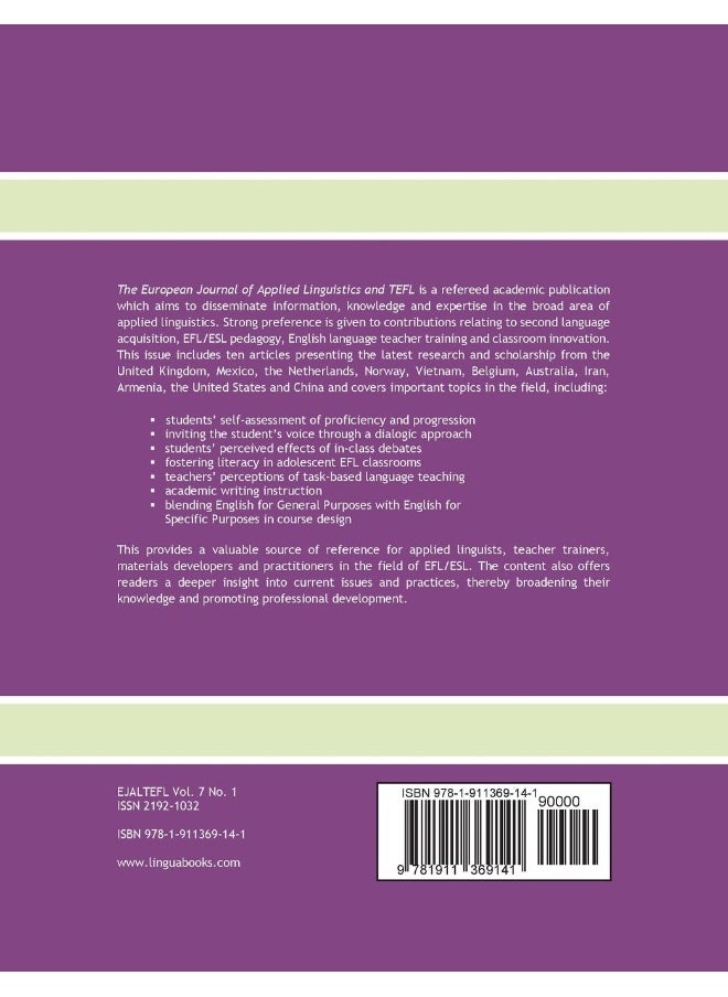 The European Journal of Applied Linguistics and TEFL Volume 7 Number 1  - Image 2