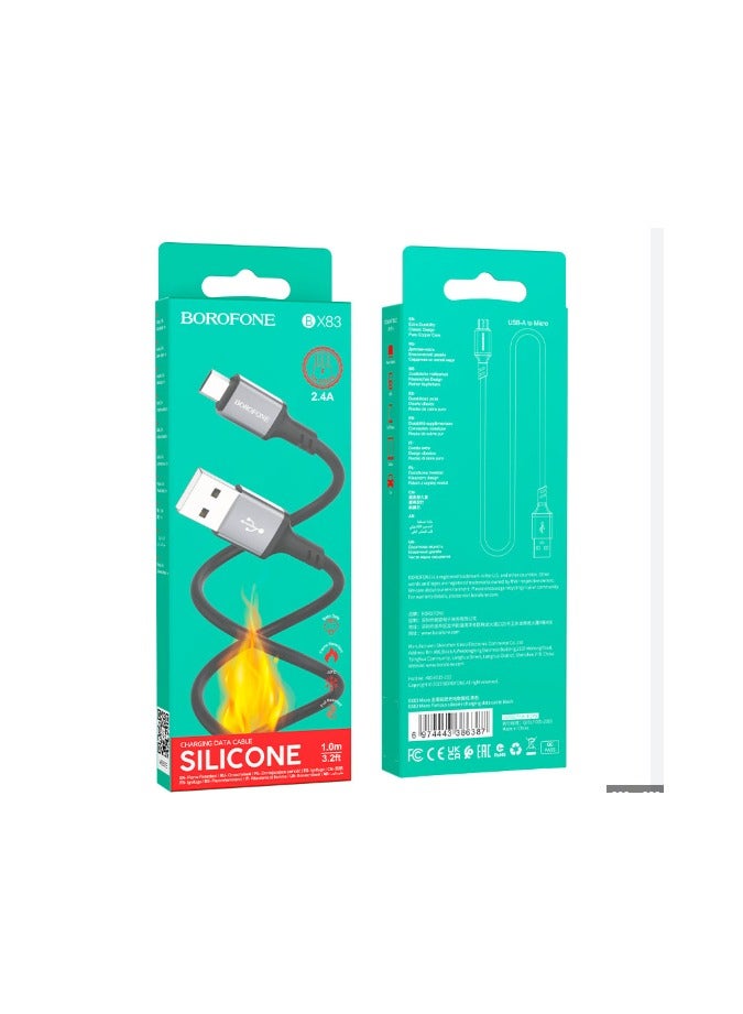 بوروفون كابل USB إلى Micro-USB 3.2Ft BX83 - Image 1