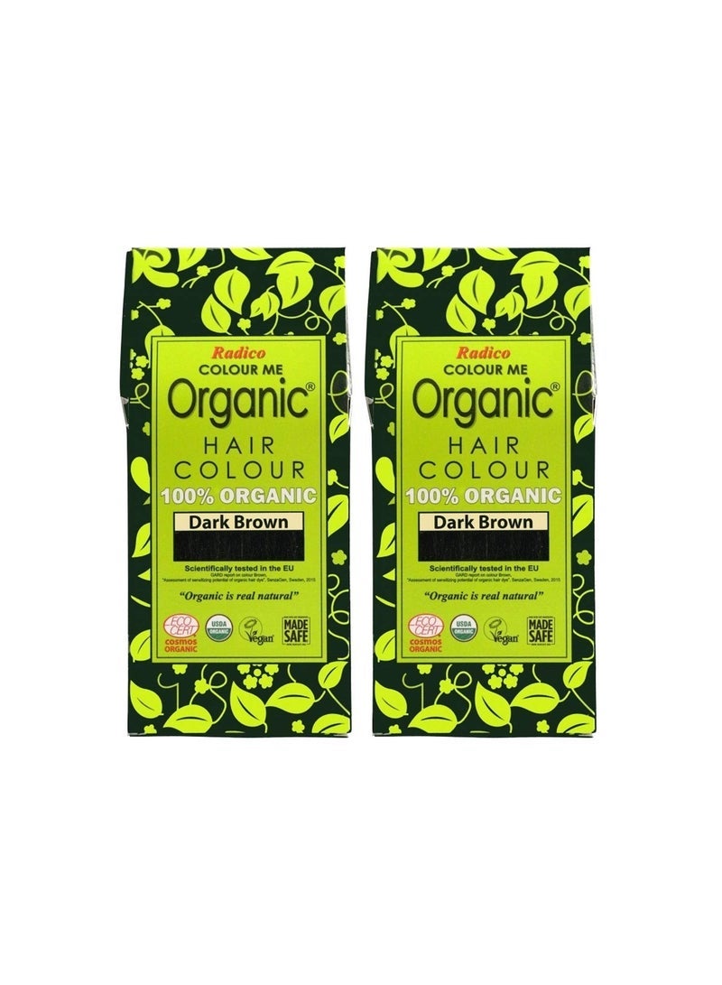 Radico 100% Organic Dark Brown Hair Color 100gm Set Of 2 - Image 2