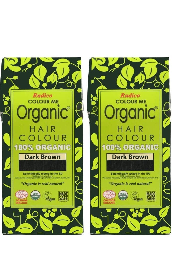 Radico 100% Organic Dark Brown Hair Color 100gm Set Of 2 - Image 1