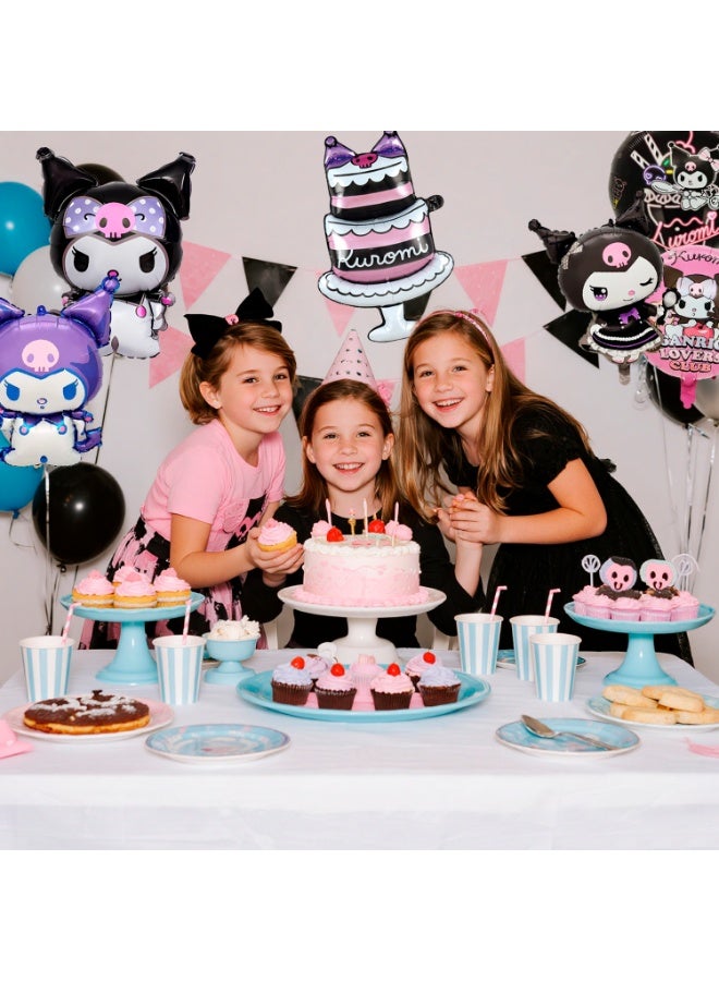 FRUITFUL PARTY Kuromi Party Decoration Balloons, 10 Pcs Kuromi Balloon Sets - Kuromi Character Foil Balloons etc. Kuromi Birthday Decorations & Kuromi Themed Birthday Party Decorations for Girls Kids - Image 3