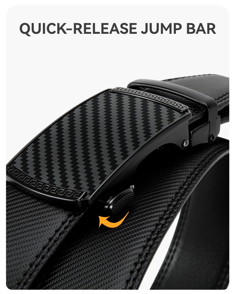 CHAOREN Mens Belt - Mens Ratchet Belt Leather 1 3/8" for Dress Pant - Micro Adjustable Belt Fit Everywhere - Image 4