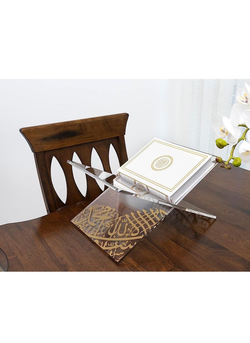 HilalFul Quran Stand | Suitable for Living Room, Prayer Room | Perfect Festive Gift for Home Decoration in Ramadan and Eid | Made of Acrylic Glass | Golden Calligraphy - pzsku/Z83502983242341F585D1Z/45/_/1689231213/a1127f82-ef53-43a7-86d6-f8b1ec75c070