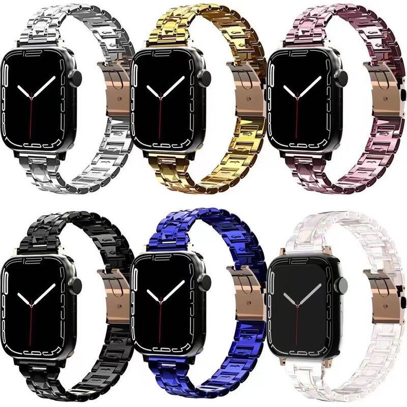 Electroplated Stainless Steel Strap For Apple Watch Series 9&8&7 41mm / SE 3&SE 2&6&SE&5&4 40mm / 3&2&1 38mm(Gold)
