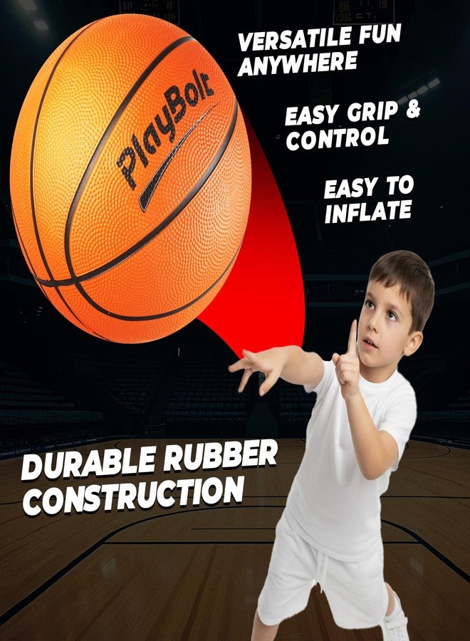 PlayBolt Size 3 Mini Basketballs (3 Pack) - 7-Inch Junior Rubber Basketball Set with Pump - Youth Beginner Kids Basketballs for Backyard Pool Parties, Arcade Games, Practice, Indoor & Outdoor Play - Image 4