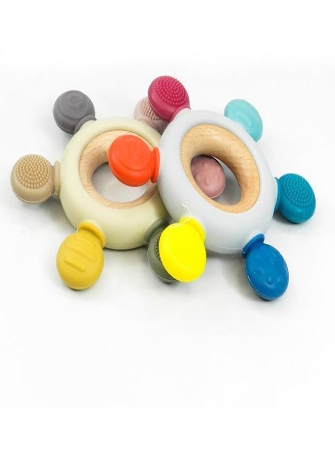 VIYOT Baby Teething Toys, Silicone and Wood Ring Teether - Image 5