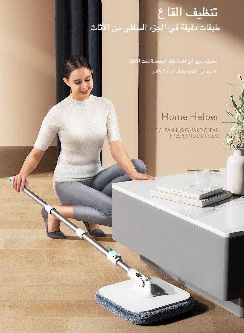 دلو ممسحة ذاتي التنظيف مع فصل المياه التلقائي | ممسحة مسطحة دوارة للاستخدام المنزلي، تنظيف بدون استخدام اليدين  - Image 5