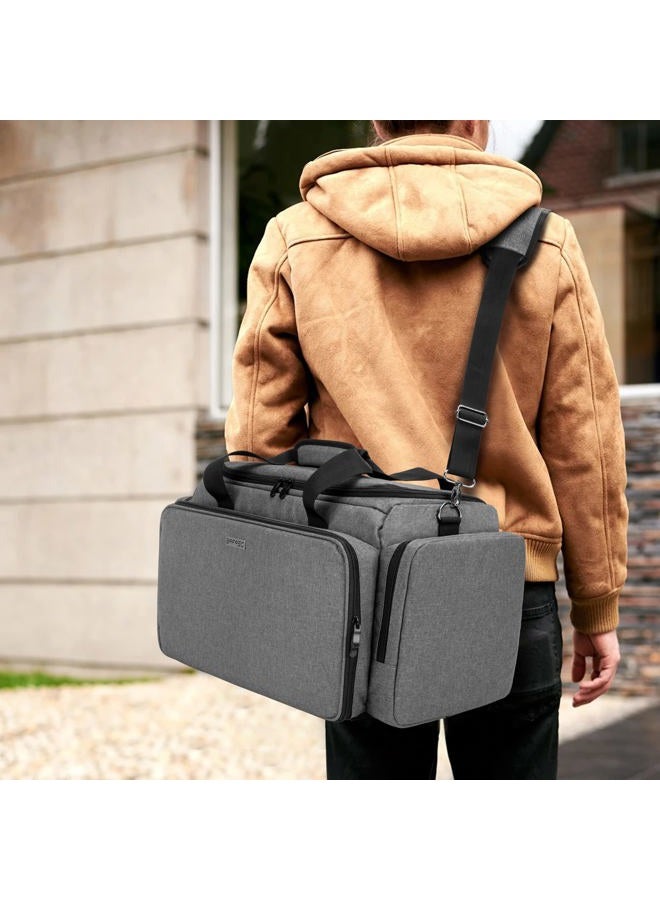 Large Capacity Hairdresser Bag with Adjustable Dividers, Travel Barber Case Holds Various Hair Cutting Tools (NO ACCESSORIES), Gray