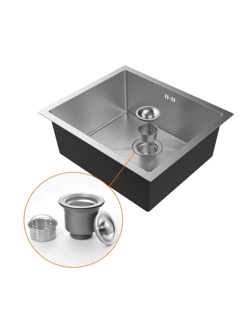 ALMIFTAH Premium Stainless Steel Kitchen Sink – Single Bowl Undermount Sink with Soundproof Technology, Rust & Scratch Resistant Deep Basin for Modern Kitchens, Commercial & Home Use - Image 2
