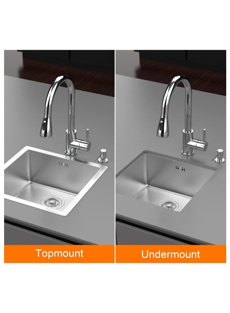 ALMIFTAH Premium Stainless Steel Kitchen Sink – Single Bowl Undermount Sink with Soundproof Technology, Rust & Scratch Resistant Deep Basin for Modern Kitchens, Commercial & Home Use - Image 3