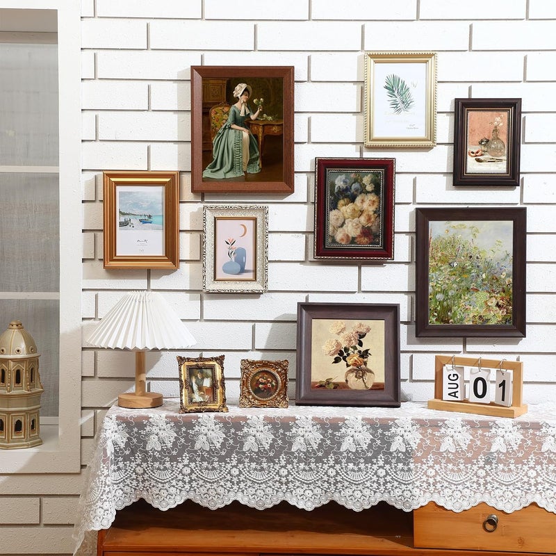 Qunclay 10 Pcs Vintage Picture Frames for Wall or Tabletop Display Ornate French Country Frames Vintage Farmhouse Decor Antique Wall Art Set for Gallery Bedroom Living Room - Image 3