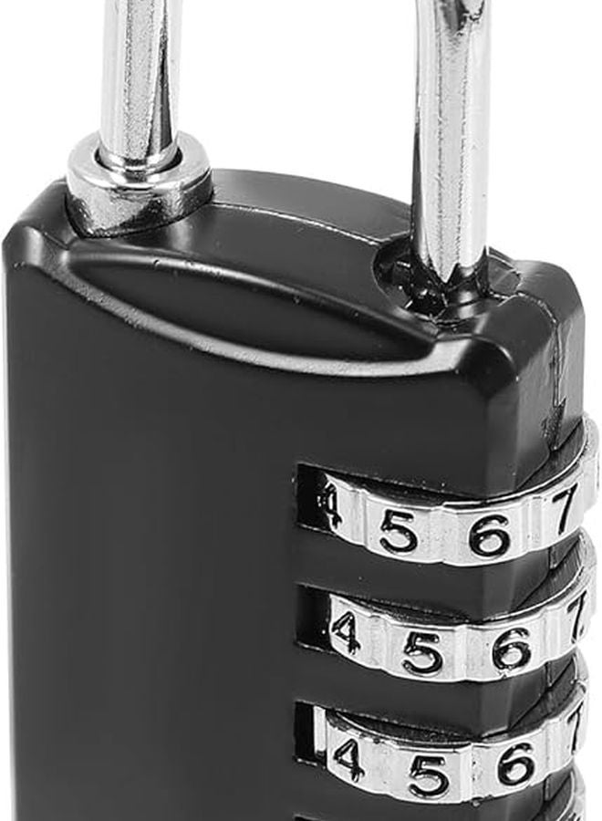 قفل رقمي مكون من 4 أرقام لخزانة الجيم، قفل أمان معدني لحقيبة السفر بسحاب أسود - Image 1