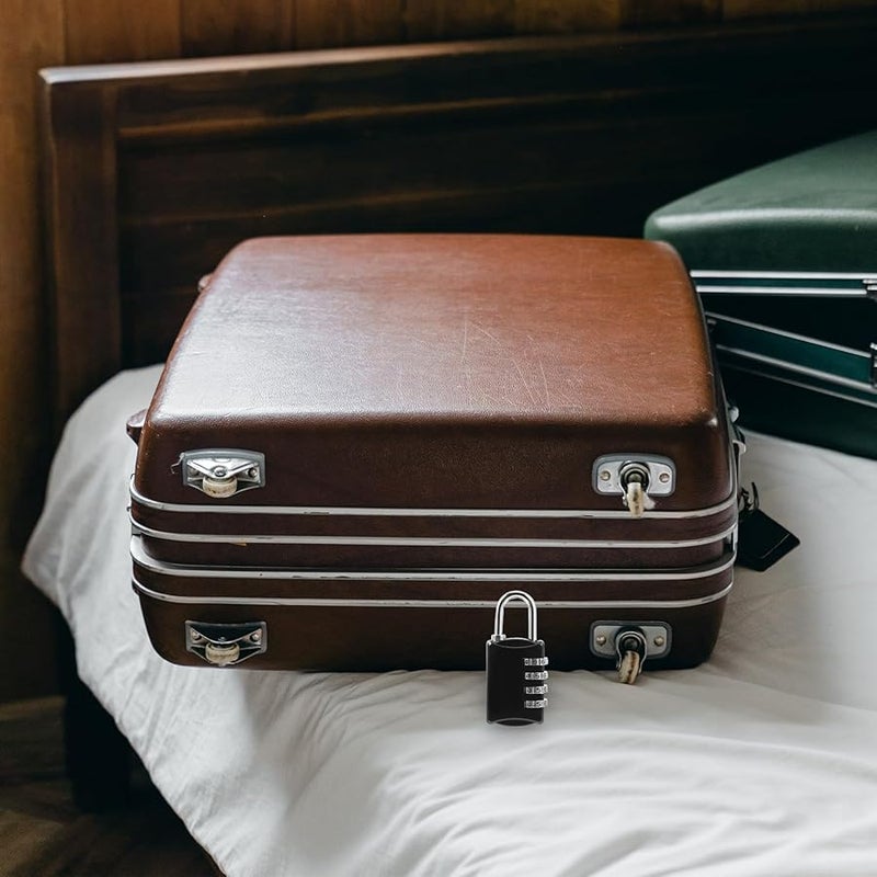 قفل رقمي مكون من 4 أرقام لخزانة الجيم، قفل أمان معدني لحقيبة السفر بسحاب أسود - Image 5