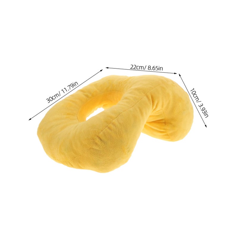 Face Down Memory Foam Pillow for Stomach Sleepers with Removable Washable Breathable Mesh Cover Yellow - Image 3
